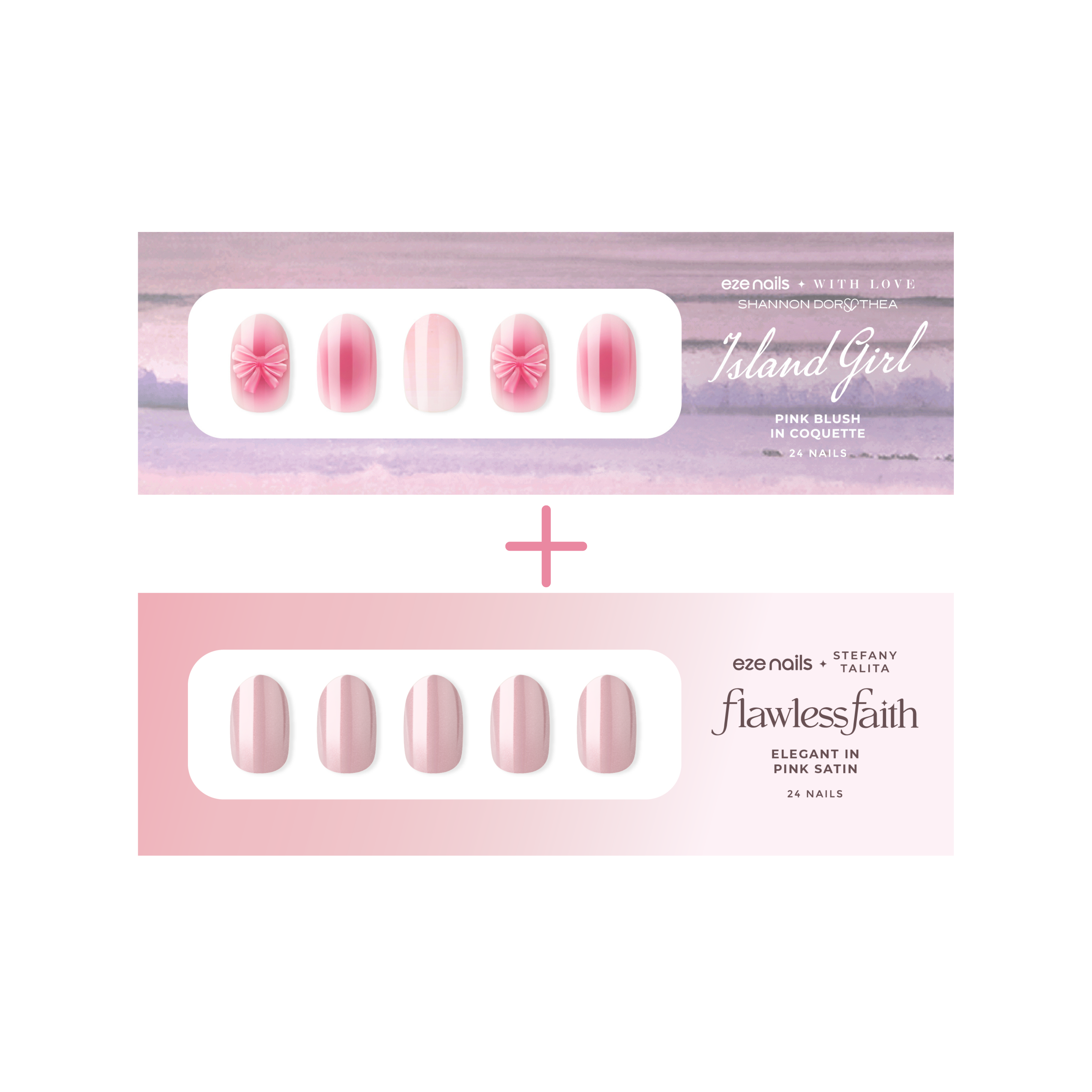 Coquette Pink Duo  (Elegant in Pink Satin + Pink Blush in Coquette)