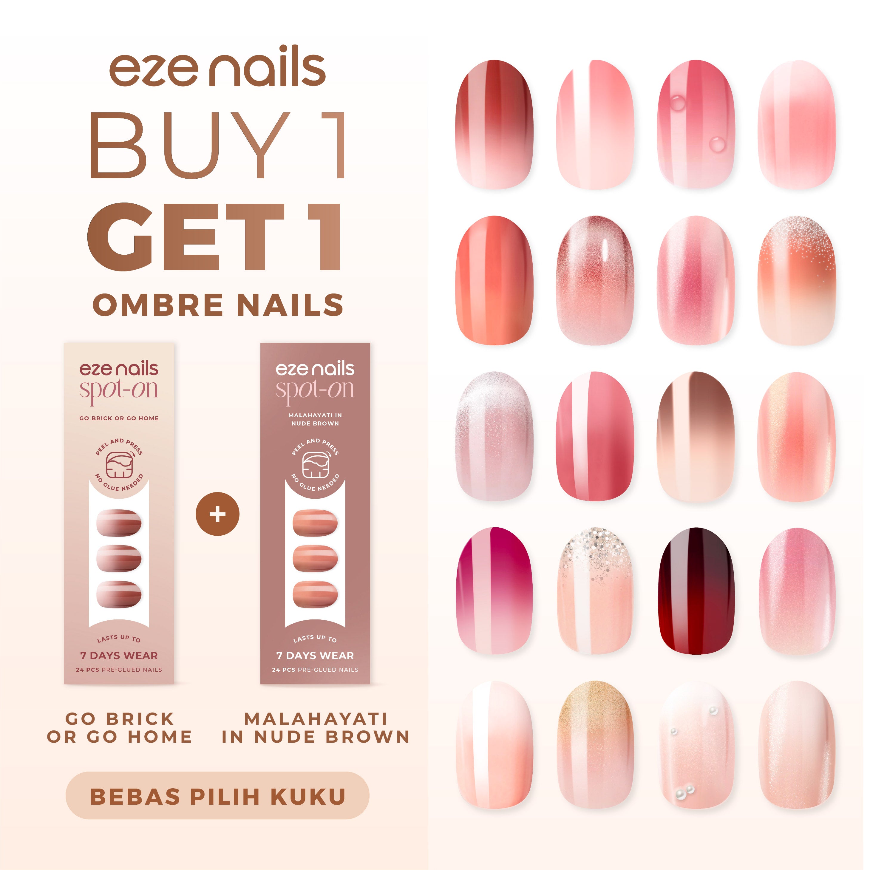 [BUY 1 GET 1] - Eze Nails Ombre Nails Series