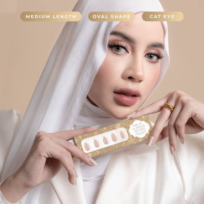 (NEW) Eze Nails x Emy Aghnia - Golden Hearted Spot On Manicure (Kuku Palsu Tempel)