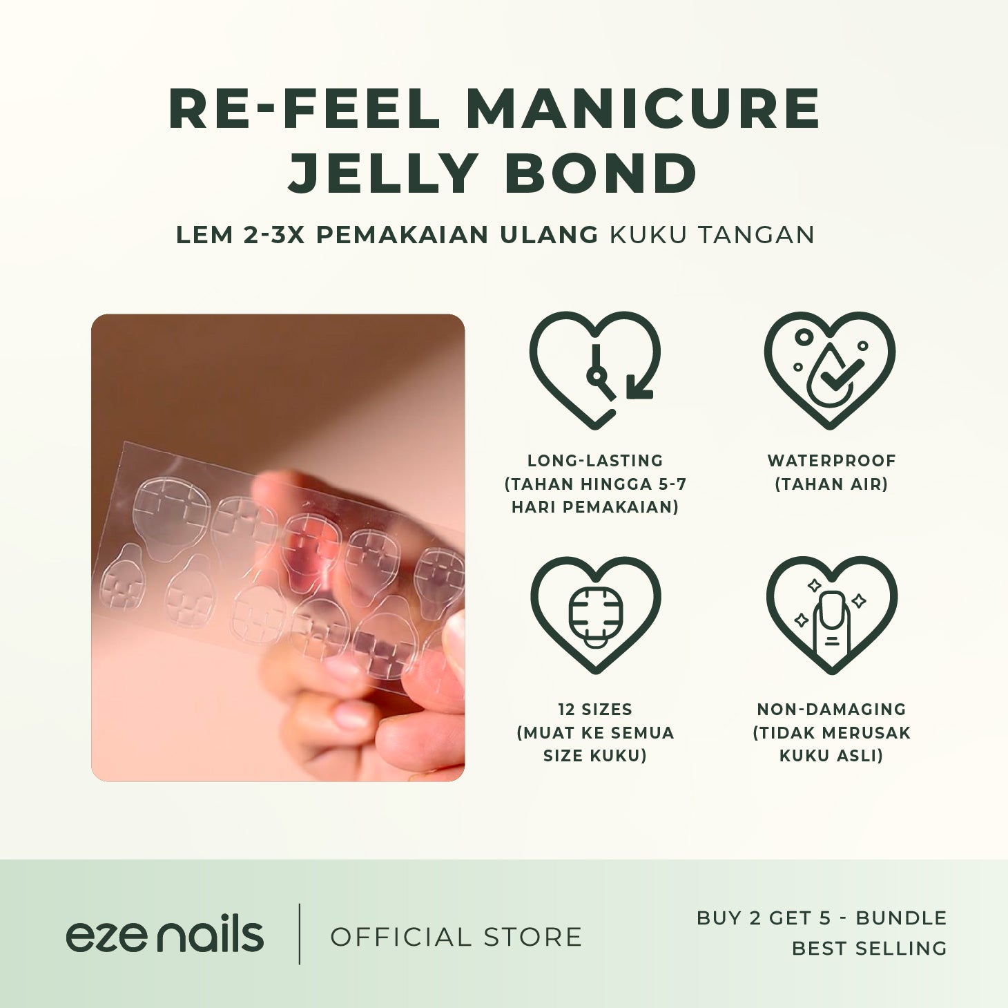 BUNDLE BEST SELLING NAILS:  BUY 2 GET 5 (2 Spot On Nails + FREE 1 Refeel Manicure + 2 Nail Tips Pouch)