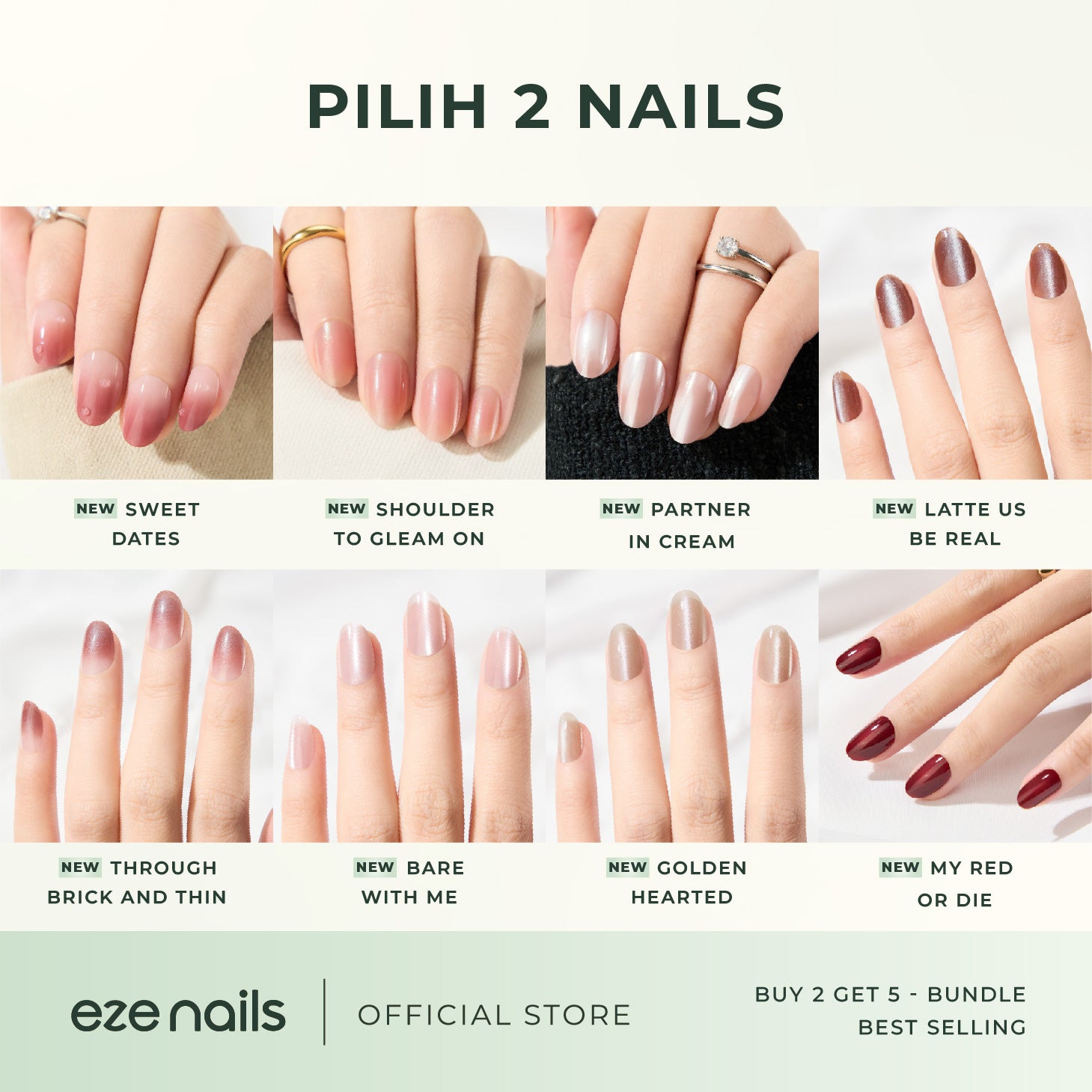 BUNDLE BEST SELLING NAILS:  BUY 2 GET 5 (2 Spot On Nails + FREE 1 Refeel Manicure + 2 Nail Tips Pouch)