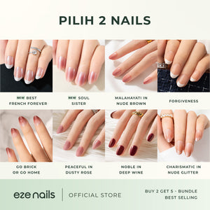 BUNDLE BEST SELLING NAILS:  BUY 2 GET 5 (2 Spot On Nails + FREE 1 Refeel Manicure + 2 Nail Tips Pouch)