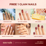 Load image into Gallery viewer, CNY SPECIAL RED &amp; GOLD NAILS BUNDLE: BUY 2 GET 3 (2 Red/Gold Spot On Nails + FREE  1 Glam Nails)
