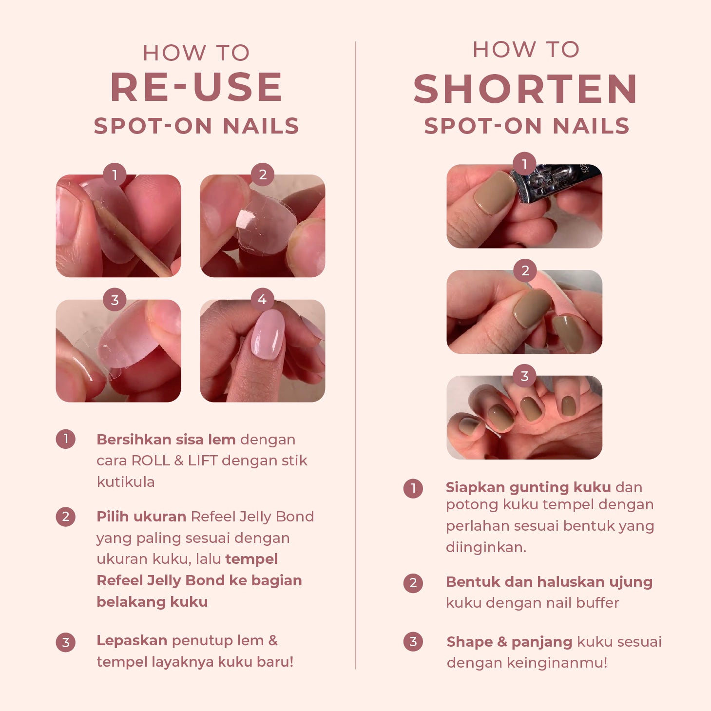 Malahayati in Nude Brown - Eze Nails Spot On Manicure (Kuku Palsu Tempel)