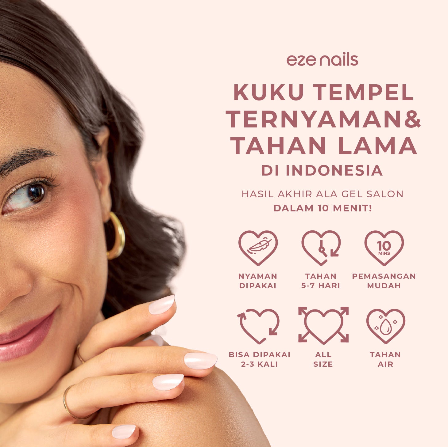 Kopi Arang - Eze Nails Spot On Manicure (Kuku Palsu Tempel)