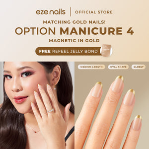 Matching Gold Nails Bundle (1 Manicure + 1 Pedicure) (Kuku Palsu Tempel) - Eze Nails