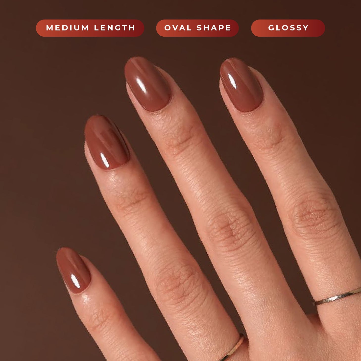 Ruhana in Cinnamon - Eze Nails Spot On Manicure (Kuku Palsu Tempel)