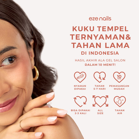 Gentle in Ombre Blush - Eze Nails Spot On Manicure (Kuku Palsu Tempel)