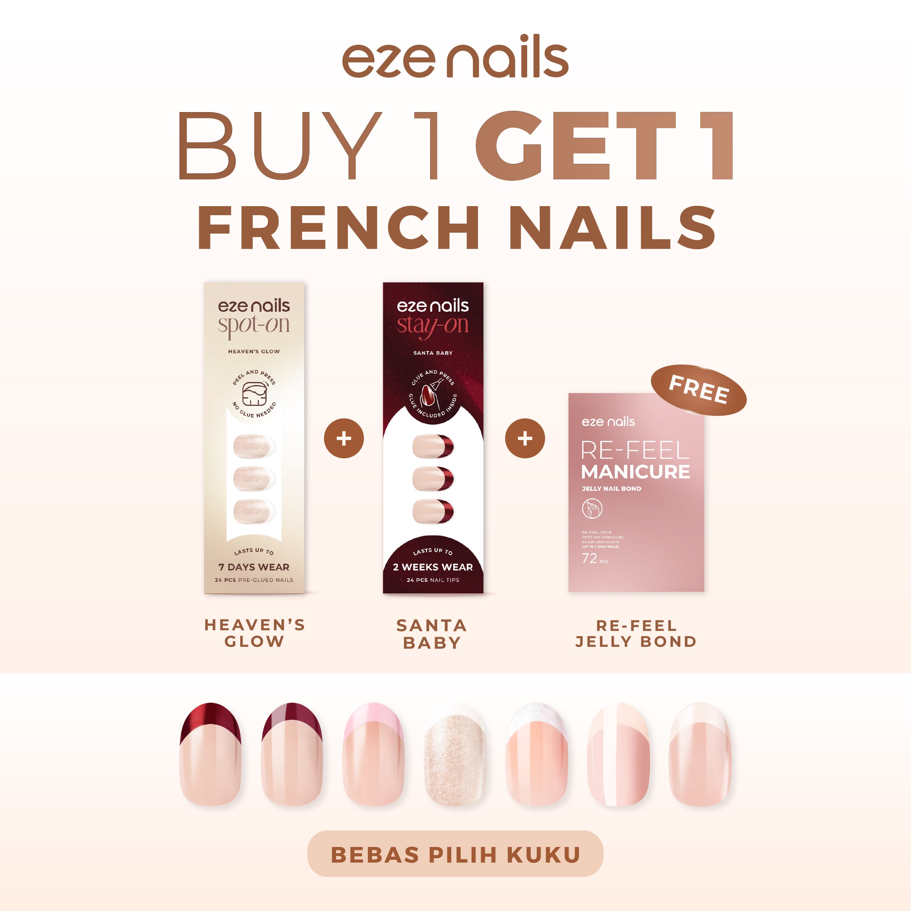 [BUY 1 GET 1] - Eze Nails French Nails Series