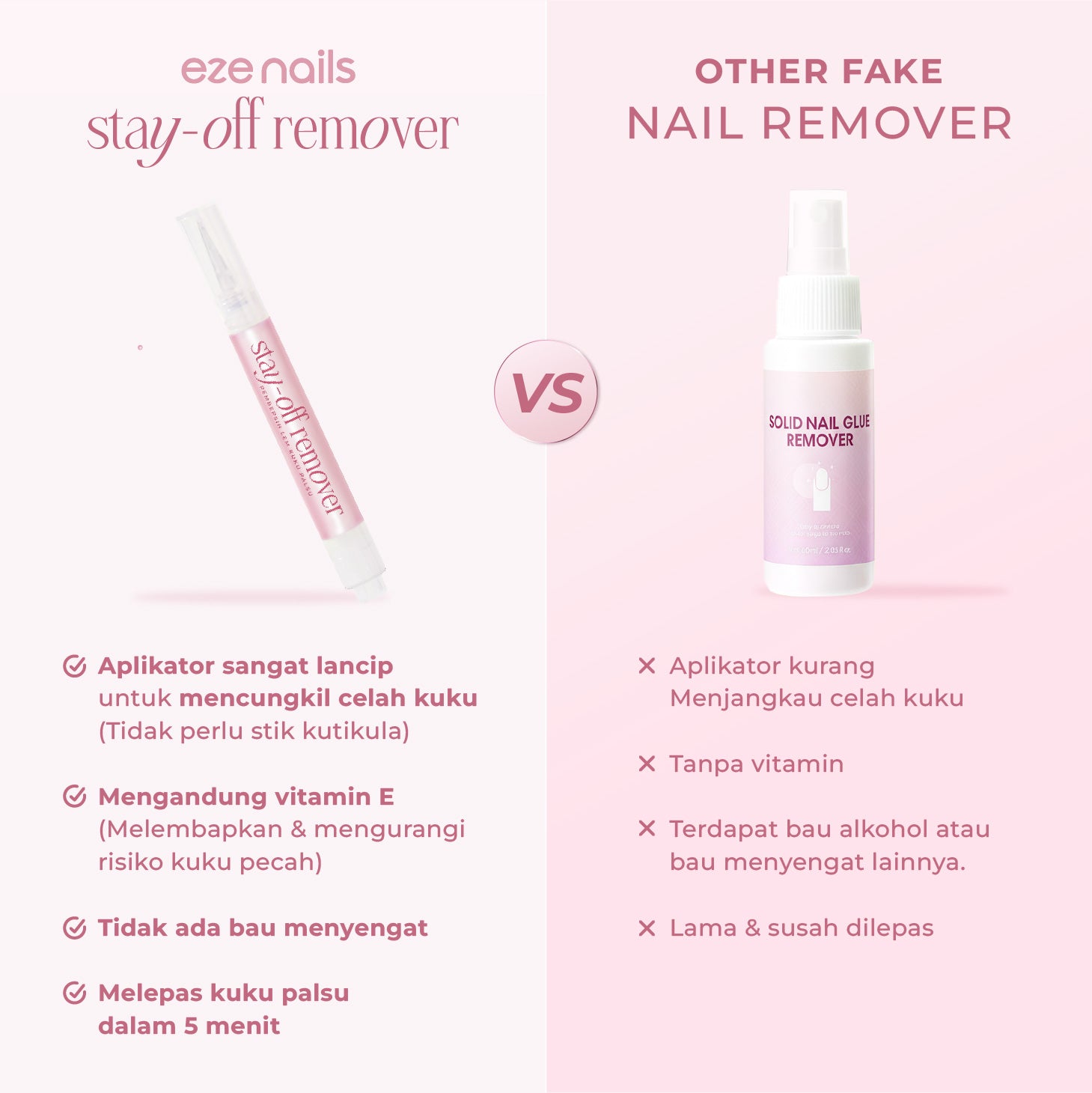 Eze Nails - Stay-Off Remover With Vit.E (Pembersih Lem & Kuku Palsu)