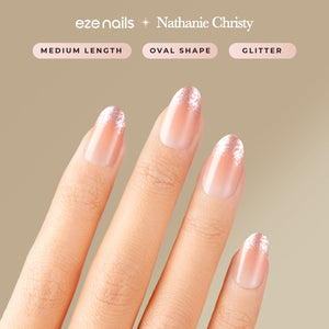 Eze Nails x Nathanie Christy - Charismatic in Nude Glitter Spot on Manicure (Kuku Tempel Tangan)