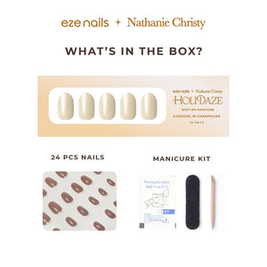 (NEW) Eze Nails x Nathanie Christy - Goddess In Champagne Spot on Manicure (Kuku Tempel Tangan)
