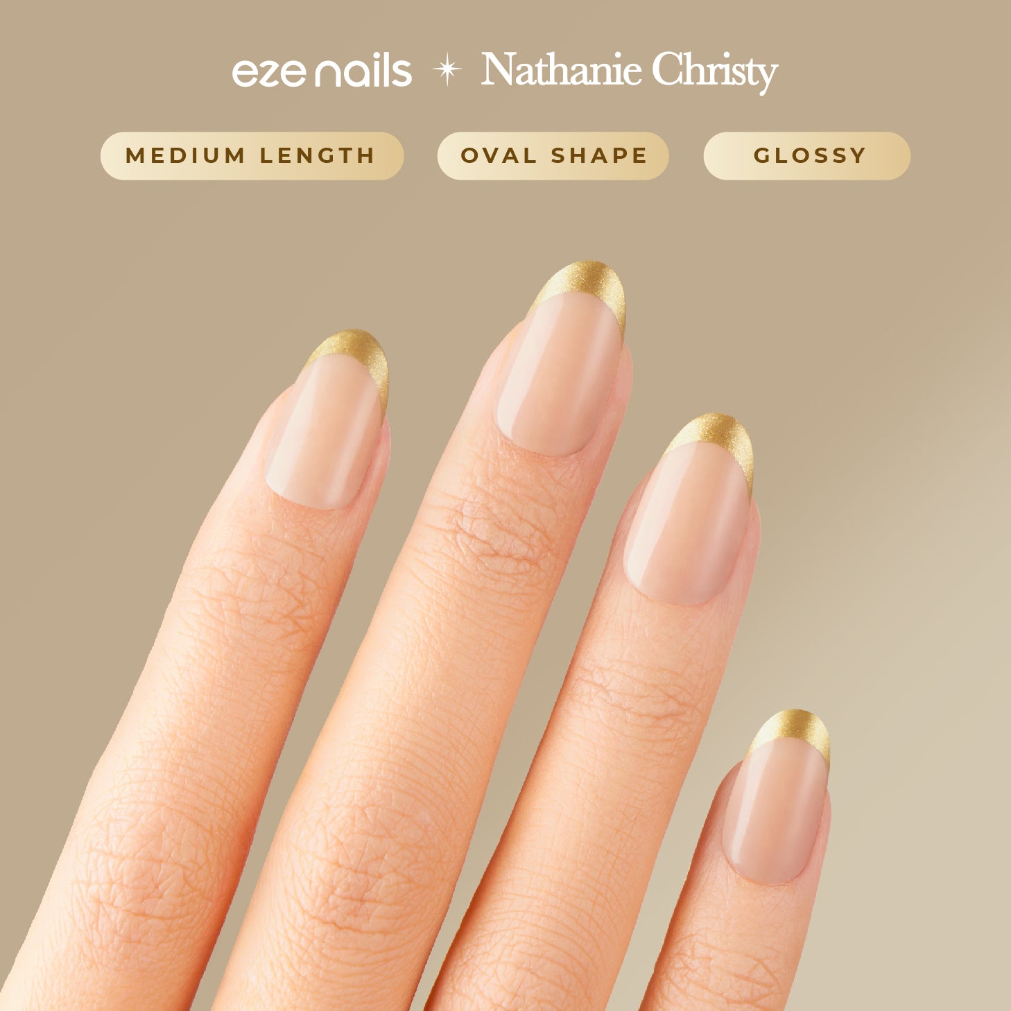 (NEW) Eze Nails x Nathanie Christy - Magnetic in Gold Spot on Manicure (Kuku Tempel Tangan)