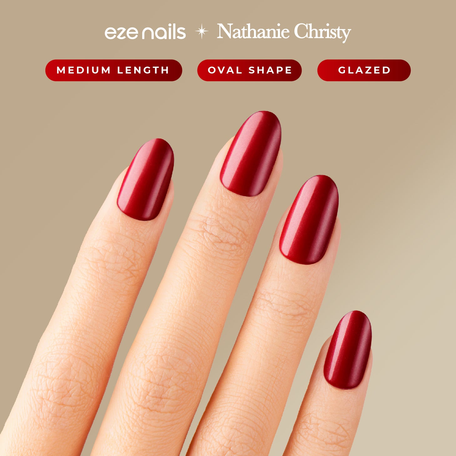 Eze Nails x Nathanie Christy - Watch Me In Red Spot on Manicure (Kuku Tempel Tangan)