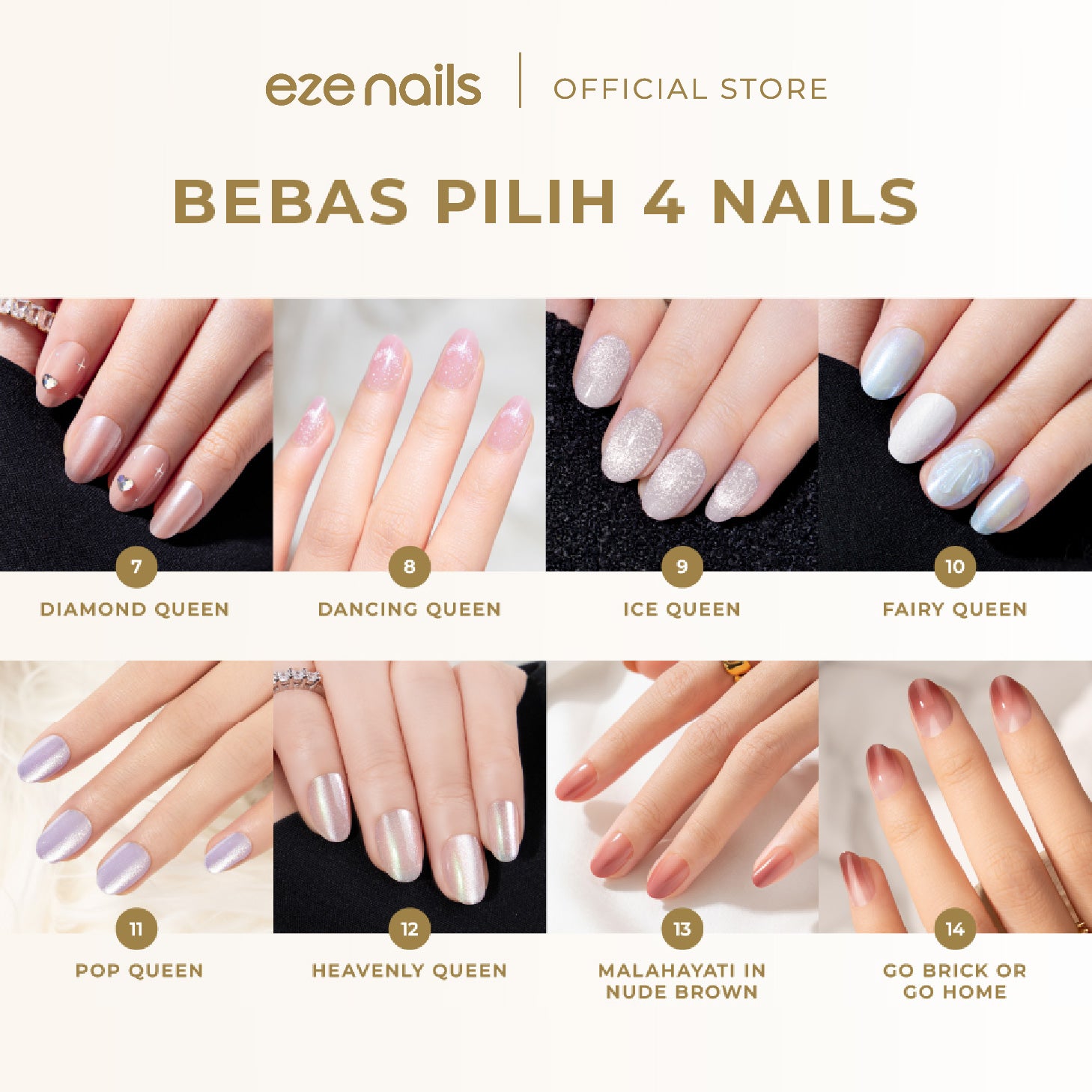 Eze Nails - BUNDLE BRIDAL — BUY 4, SAVE MORE (4 SPOT ON MANICURE - BEBAS PILIH)