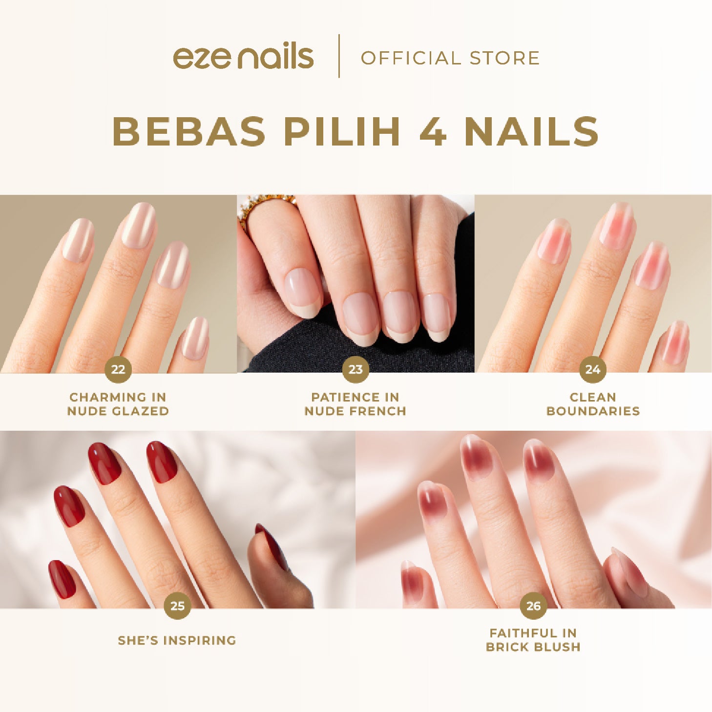 Eze Nails - BUNDLE BRIDAL — BUY 4, SAVE MORE (4 SPOT ON MANICURE - BEBAS PILIH)