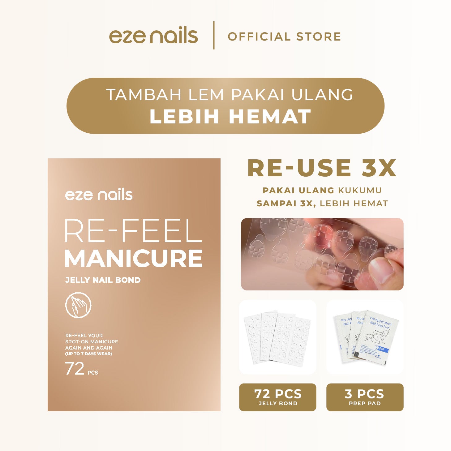 BUNDLE BEST SELLING NAILS:  BUY 2 GET 5 (2 Spot On Nails + FREE 1 Refeel Manicure + 2 Nail Tips Pouch)