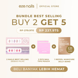 BUNDLE BEST SELLING NAILS:  BUY 2 GET 5 (2 Spot On Nails + FREE 1 Refeel Manicure + 2 Nail Tips Pouch)