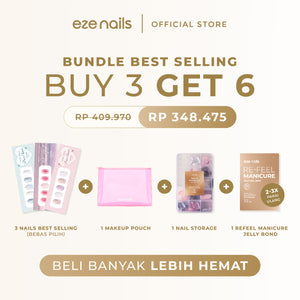 BUNDLE BEST SELLING NAILS:  BUY 3 GET 6 (3 Spot On Nails + FREE 1 Refeel Manicure + 1 Nail Storage + 1 Makeup Pouch)