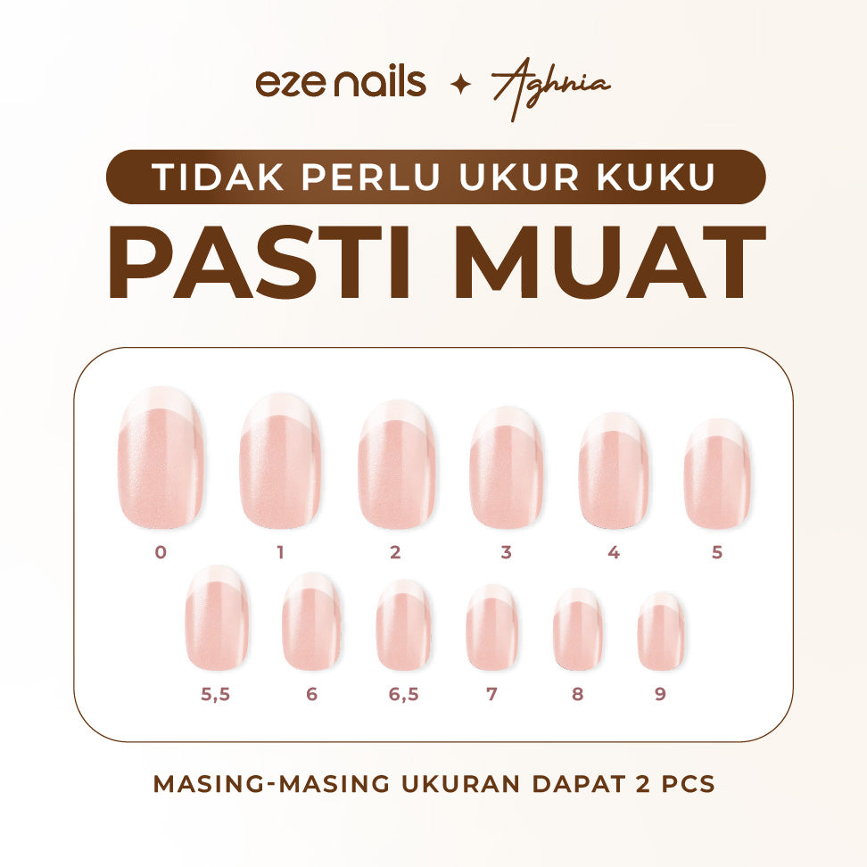 (NEW) Eze Nails x Emy Aghnia - BFF (Best French Forever) Spot On Manicure (Kuku Palsu Tempel)