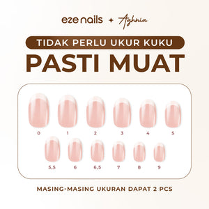 (NEW) Eze Nails x Emy Aghnia - BFF (Best French Forever) Spot On Manicure (Kuku Palsu Tempel)