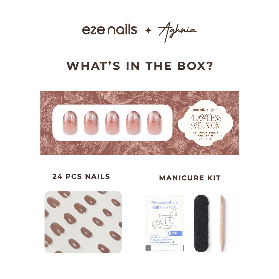 (NEW) Eze Nails x Emy Aghnia - Through Brick and Thin Spot On Manicure (Kuku Palsu Tempel)