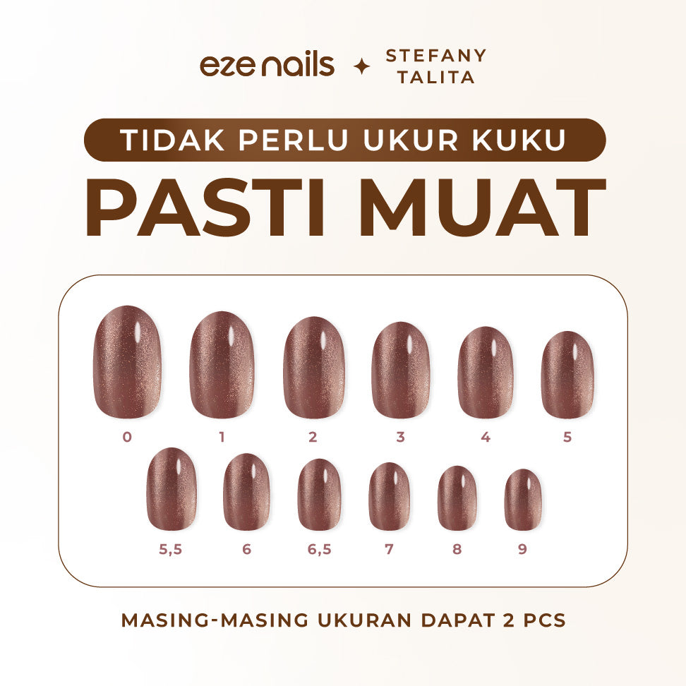 (NEW) Eze Nails x Stefany Talita - Latte Us Be Real Spot On Manicure (Kuku Palsu Tempel)