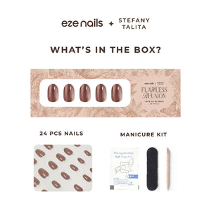 (NEW) Eze Nails x Stefany Talita - Latte Us Be Real Spot On Manicure (Kuku Palsu Tempel)