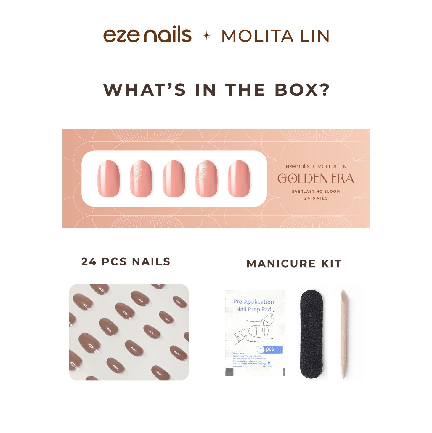 (NEW) Eze Nails x Molita Lin - Everlasting Bloom Spot On Manicure (Kuku Palsu Tempel)