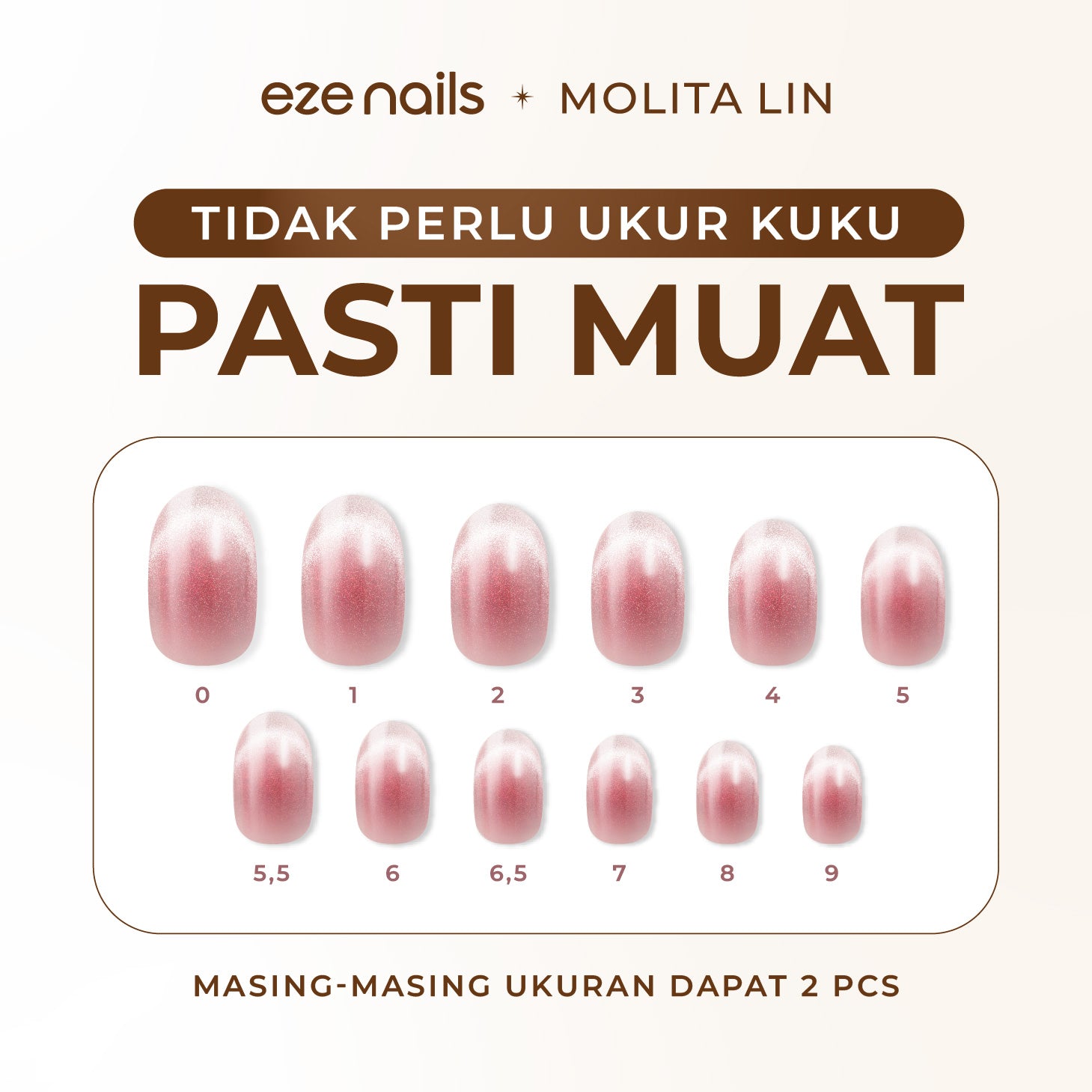 (NEW) Eze Nails x Molita Lin - Effortless Charm Spot On Manicure (Kuku Palsu Tempel)