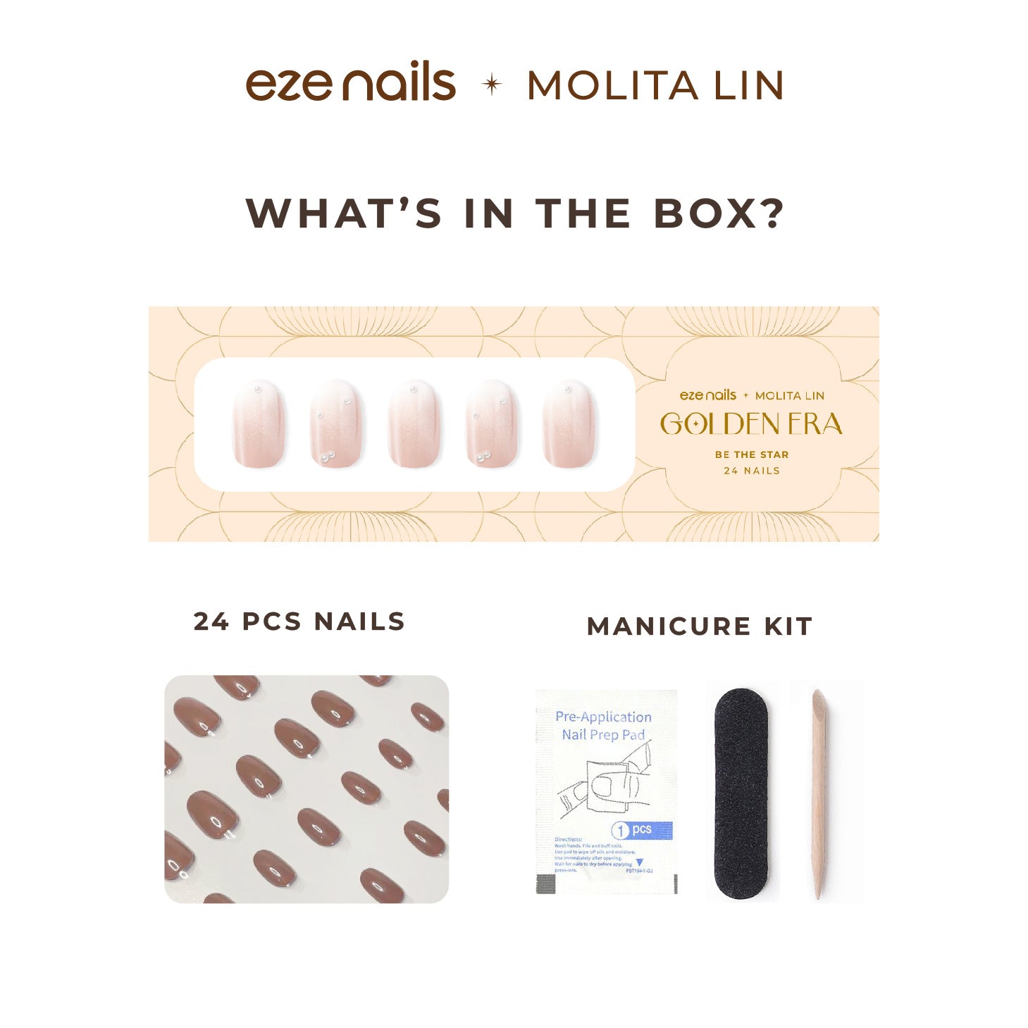 (NEW) Eze Nails x Molita Lin - Be The Star Spot On Manicure (Kuku Palsu Tempel)