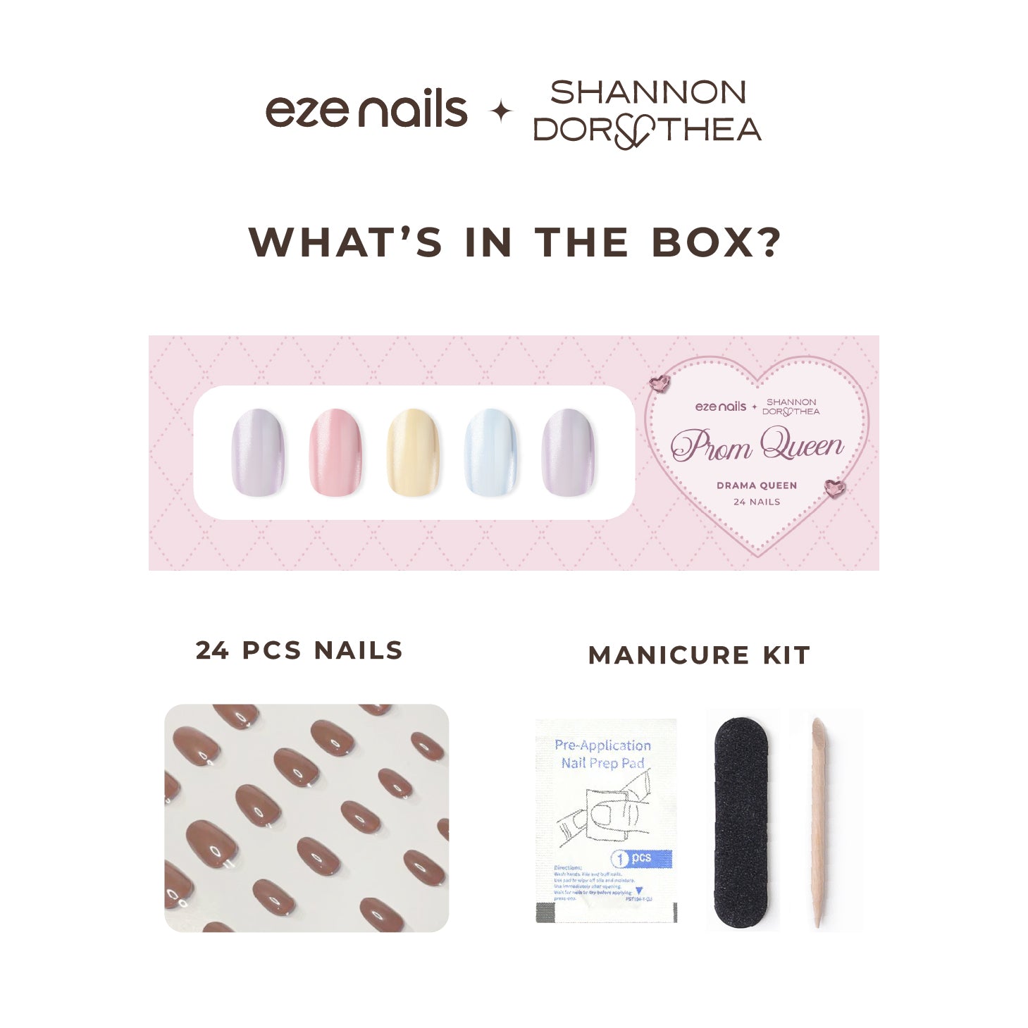 (NEW) Eze Nails x Shannon Dorothea - Drama Queen Spot On Manicure (Kuku Palsu Tempel)