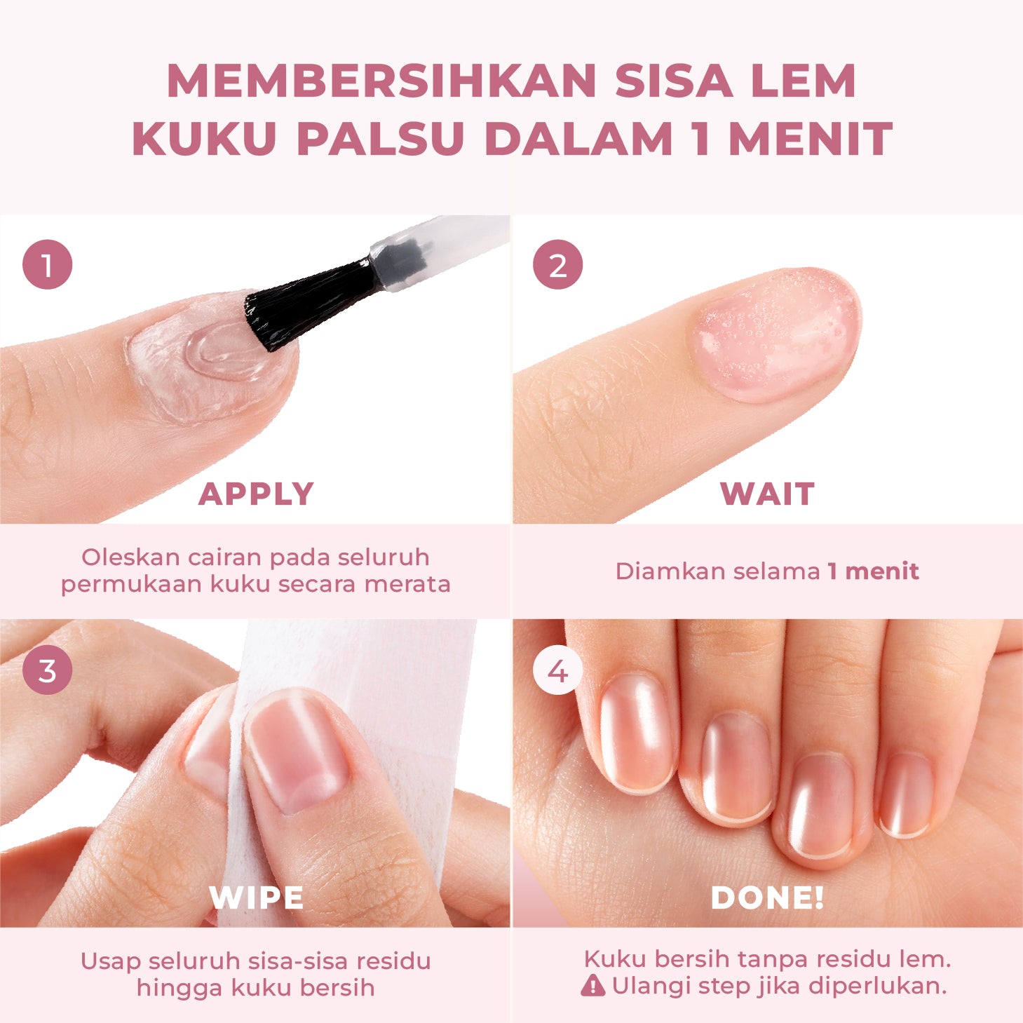 2-in-1 Eze Remover (Pembersih Bekas Lem Kuku Palsu & Gel Nails Remover)