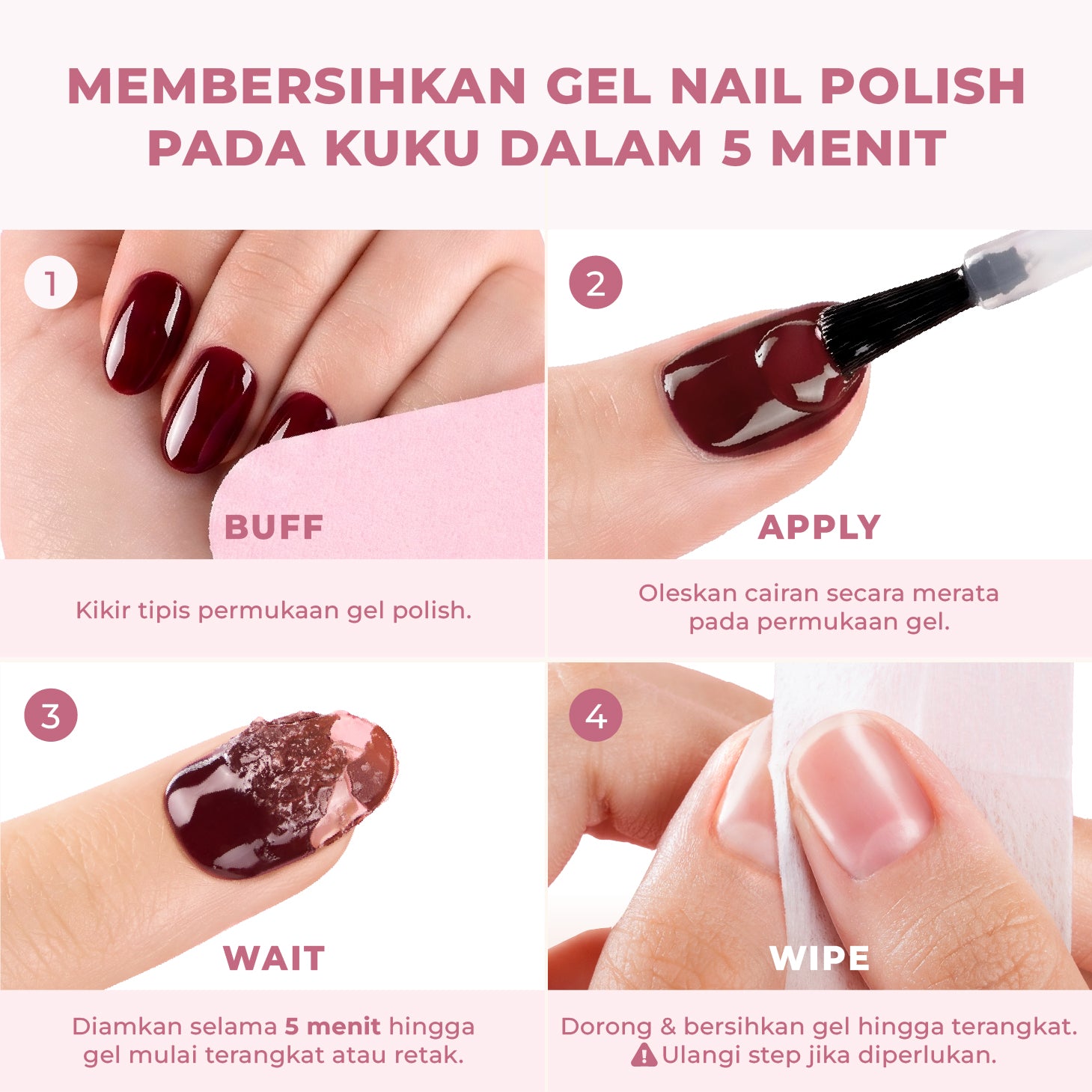 2-in-1 Eze Remover (Pembersih Bekas Lem Kuku Palsu & Gel Nails Remover)
