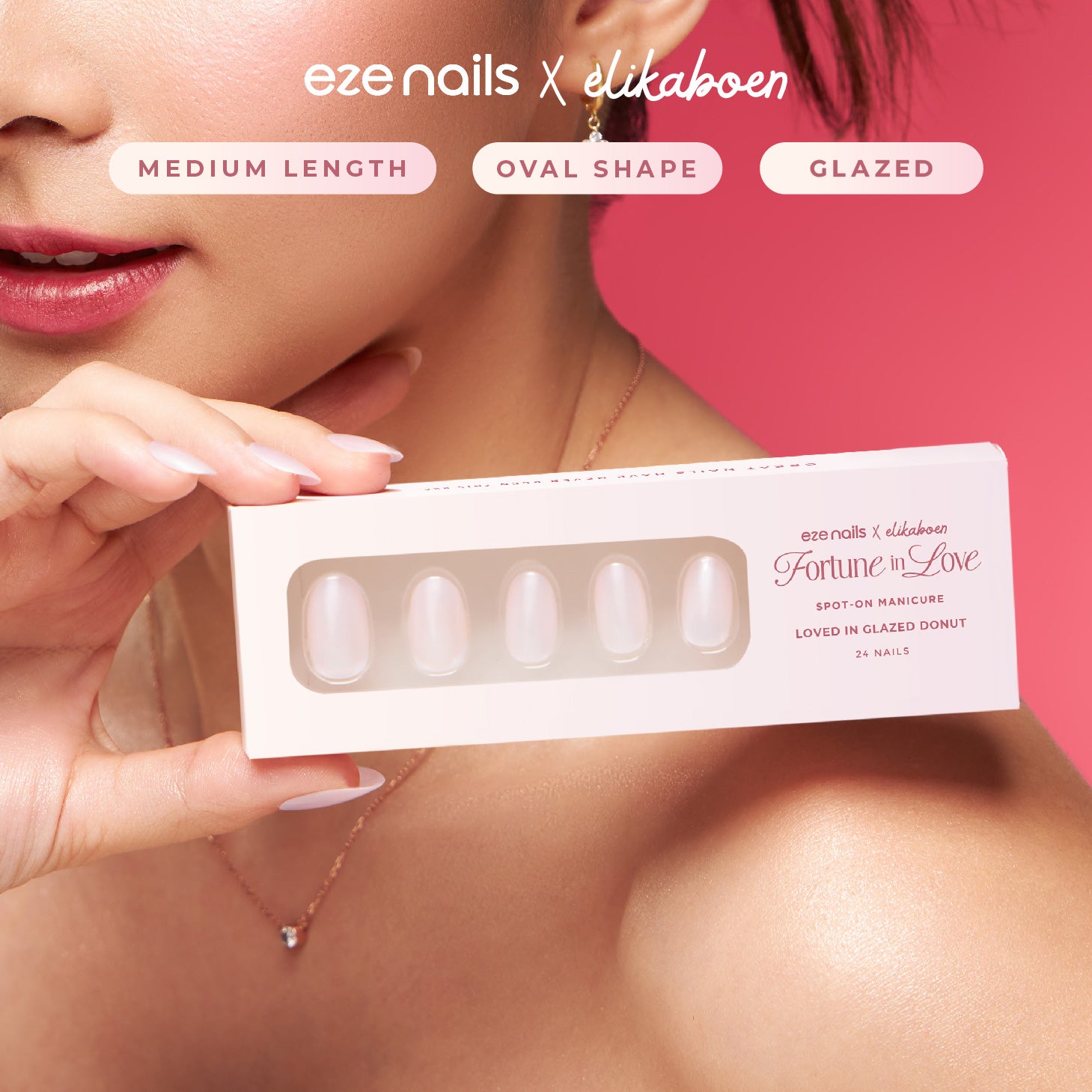 Eze Nails x Elika Boen - Loved In Glazed Donut Spot On Manicure (Kuku Palsu Tempel)