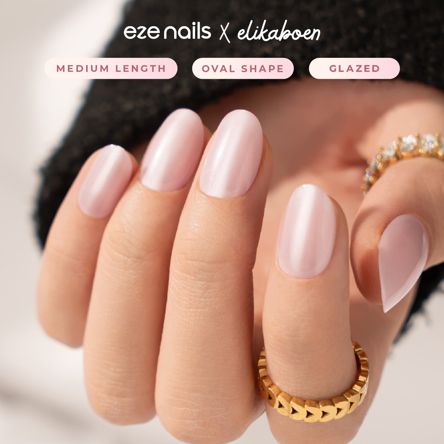 Eze Nails x Elika Boen - Loved In Glazed Donut Spot On Manicure (Kuku Palsu Tempel)
