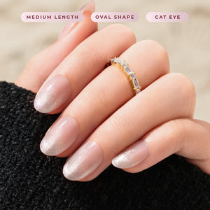 Eze Nails X Shannon Dorothea - Marshmallow  In Cat Eye Shimmer Spot On Manicure (Kuku Palsu Tempel)