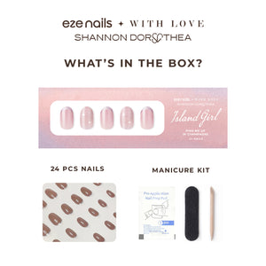 Eze Nails X Shannon Dorothea - Pink Me Up in Champagne Spot On Manicure (Kuku Palsu Tempel)