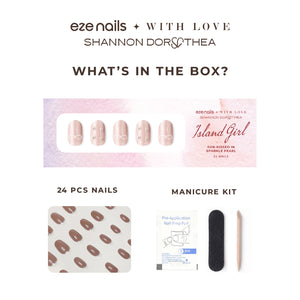 Eze Nails X Shannon Dorothea - Sun Kissed in Sparkle Pearl Spot On Manicure (Kuku Palsu Tempel)