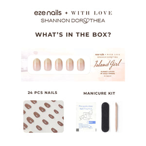 Eze Nails X Shannon Dorothea - Sunset Lover In Gold Ombre Spot On Manicure (Kuku Palsu Tempel)