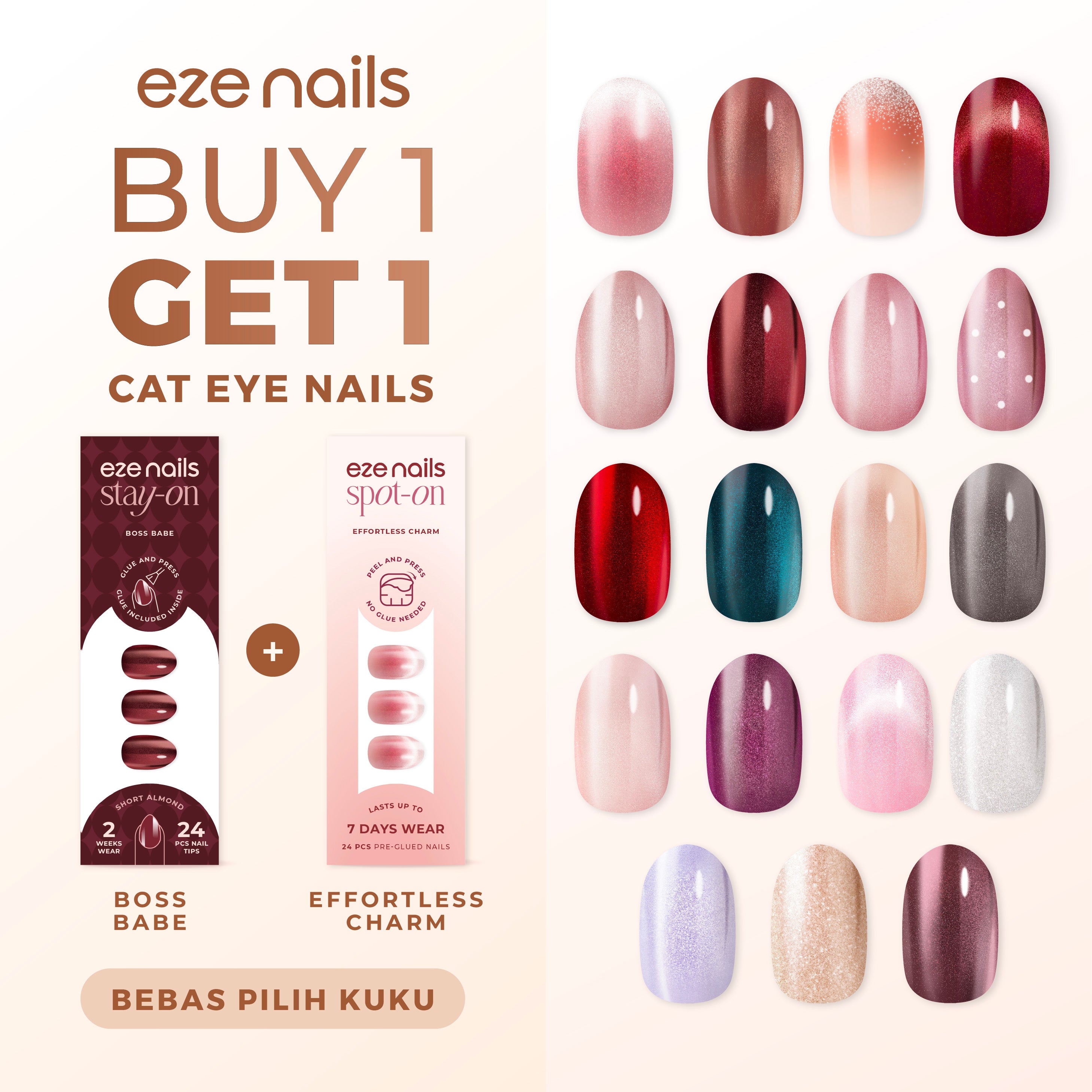 [BUY 1 GET 1] - Eze Nails Cat Eye Nails Series