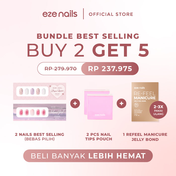 BUNDLE BEST SELLING NAILS:  BUY 2 GET 5 (2 Spot On Nails + FREE 1 Refeel Manicure + 2 Nail Tips Pouch)