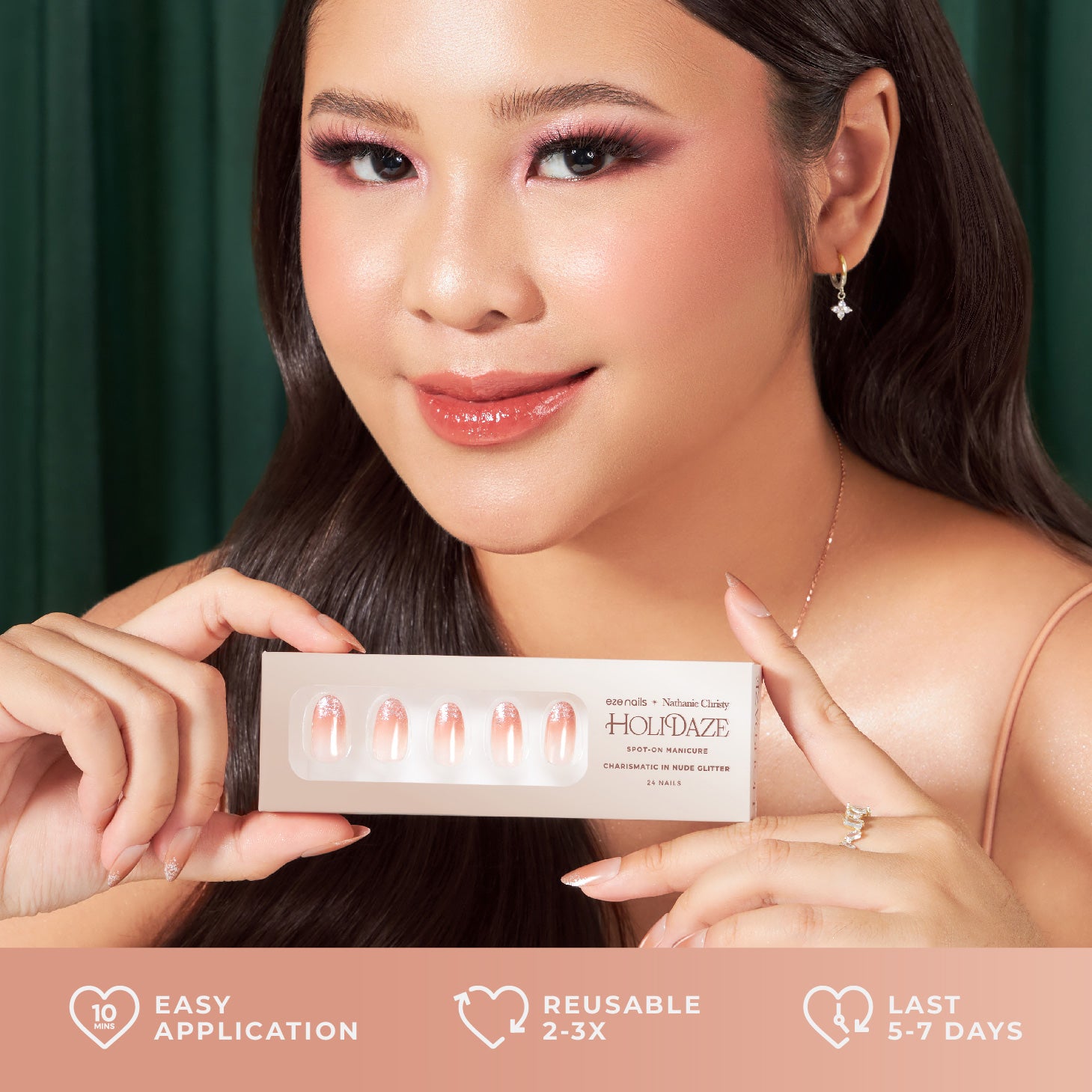 Charismatic in Nude Glitter