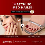 Load image into Gallery viewer, MATCHING RED NAILS BUNDLE (1 Kuku Tangan + 1 Kuku Kaki + FREE 1 Refeel Manicure Jelly Bond) Kuku Palsu Tempel
