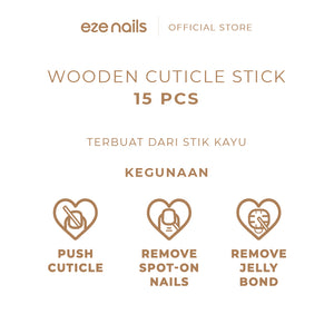 Eze Nails Wooden Cuticle Stick (Stik Kayu Pendorong Kutikula)