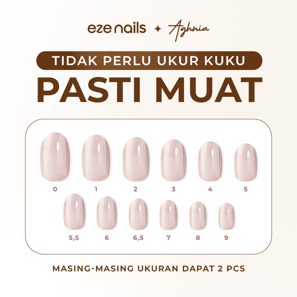 (NEW) Eze Nails x Emy Aghnia - Bare with Me Spot On Manicure (Kuku Palsu Tempel)