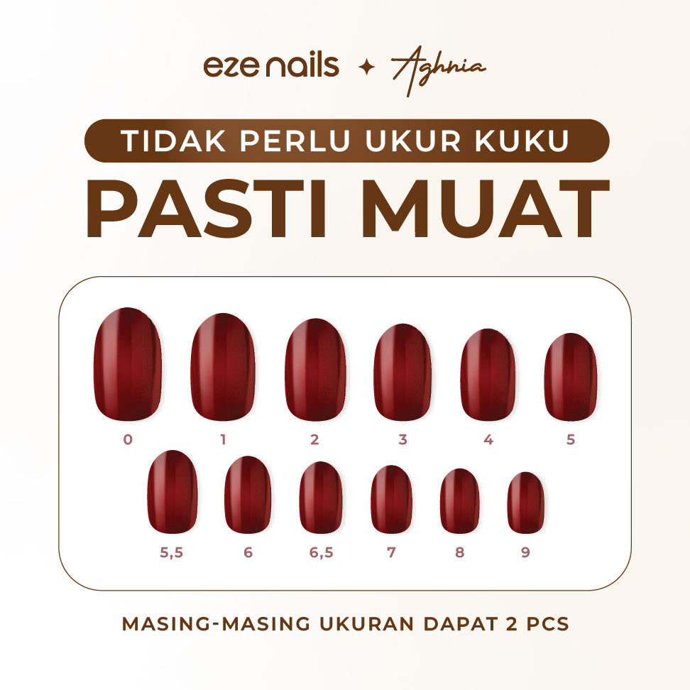 (NEW) Eze Nails x Emy Aghnia - My Red or Die Spot On Manicure (Kuku Palsu Tempel)