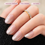 Load image into Gallery viewer, Eze Nails - Marshmallow  In Cat Eye Shimmer Spot On Manicure (Kuku Palsu Tempel)
