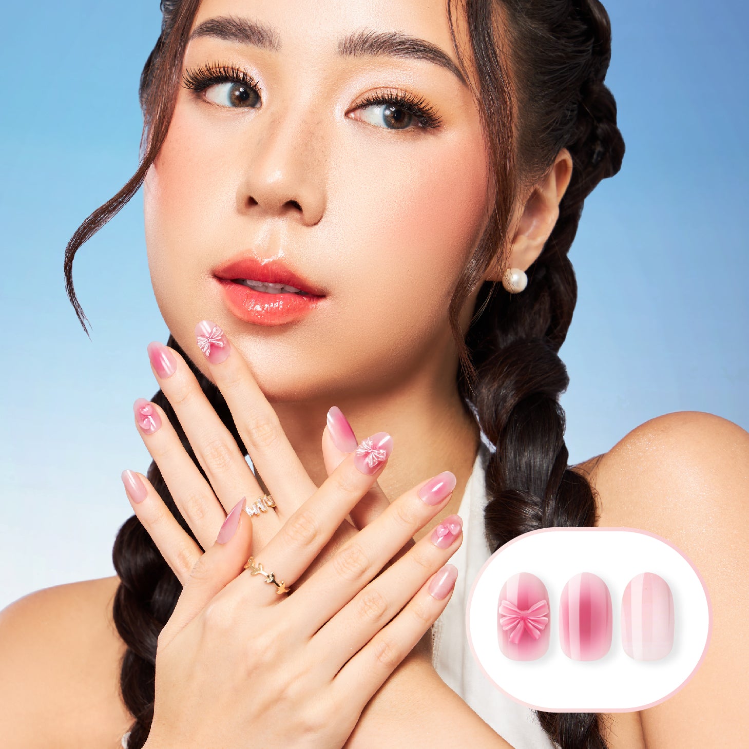 Eze Nails X Shannon Dorothea - Pink Blush in Coquette Spot On Manicure (Kuku Palsu Tempel)