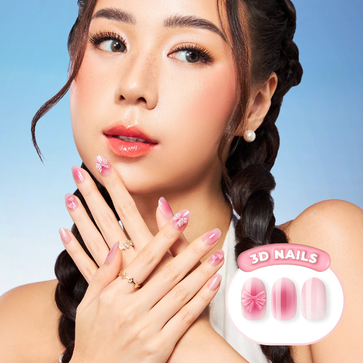 Eze Nails X Shannon Dorothea - Pink Blush in Coquette Spot On Manicure (Kuku Palsu Tempel)